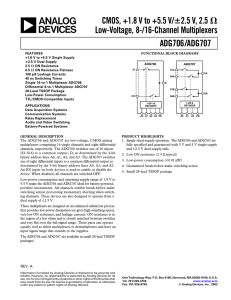 ADG706/ADG707 CMOS, 2.5 Ohm Low Voltage 16 Channel