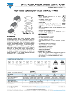 High Speed Optocoupler, Single and Dual, 10 MBd 6N137, VO2601