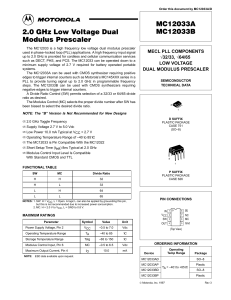 MC12033A MC12033B 2.0 GHz Low Voltage Dual Modulus Prescaler