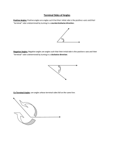 Terminal Sides of Angles (Definitions)