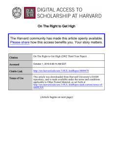 On The Right to Get High The Harvard community has made this