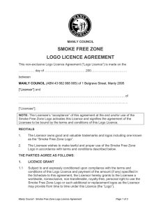 smoke free zone logo licence agreement