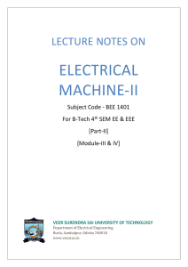 electrical machine-ii - Veer Surendra Sai University of Technology