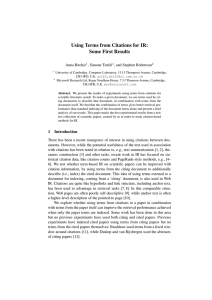 Using Terms from Citations for IR: Some First Results