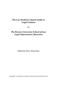 The Law Student`s Quick Guide to Legal Citation