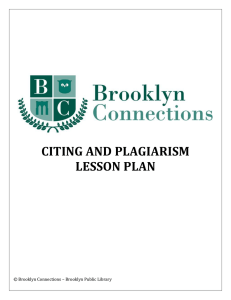citing and plagiarism lesson plan