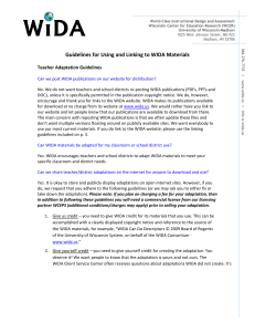 Guidelines for Using and Linking to WIDA Materials