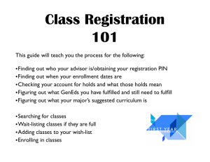 Class Registration - University of Maine