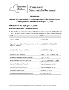 Addendum – Amendments to RFP - New York State Homes and