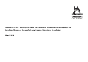 Addendum to the Cambridge Local Plan 2014: Proposed