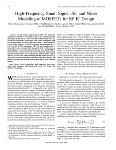 High-frequency small signal AC and noise modeling of MOSFETs for