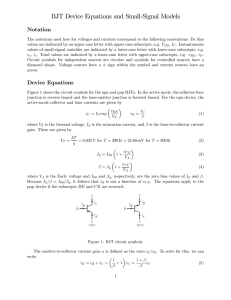 BJT Device Equations and Small