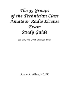 The 35 Groups of the Technician Class Amateur Radio License