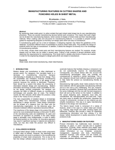 manufacturing features in cutting shapes and punching