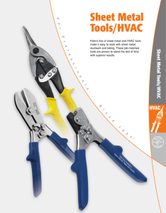 Sheet Metal Tools/HVAC