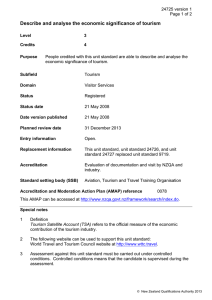 Describe and analyse the economic significance of tourism