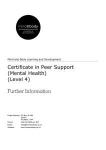Further Information-Certificate in Peer Support
