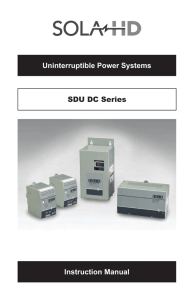 Uninterruptible Power Systems SDU DC Series Instruction Manual