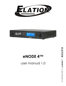 ELATION eNODE4 - USER MANUAL 1.0