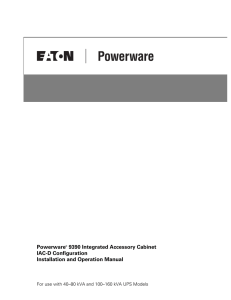 Powerware 9390 Integrated Accessory Cabinet IAC