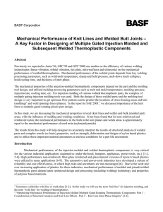 Mechanical Performance of Welded and Molded Butt Joints – Weld
