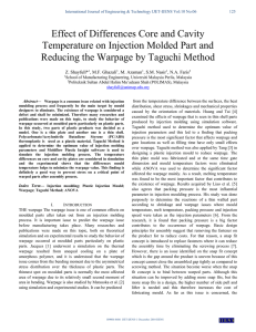 Effect of Differences Core and Cavity Temperature on Injection
