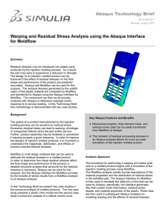 Abaqus Technology Brief Warping and Residual Stress Analysis