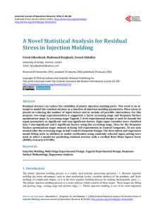 A Novel Statistical Analysis for Residual Stress in Injection Molding
