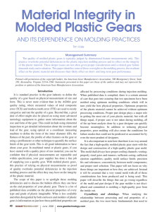Material Integrity in Molded Plastic Gears and its Dependence on