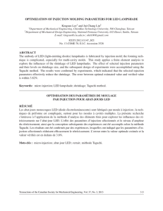 Optimization of injection molding parameters for LED lampshade