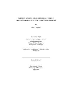 Injection Molding Scrap Reduction - UW-Stout