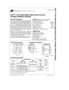 LM7171 Very High Speed, High Output Current, Voltage Feedback