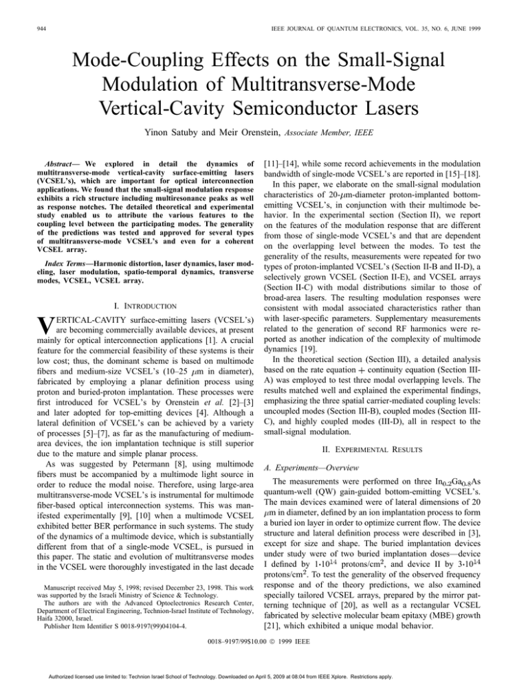 Modecoupling effects on the small