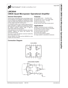 LMC6044 CMOS Quad Micropower Operational Amplifier
