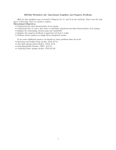 EET222 Worksheet #2: Operational Amplfiers and Negative