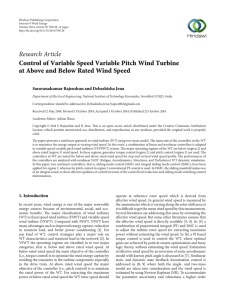 Control of Variable Speed Variable Pitch Wind Turbine at Above and
