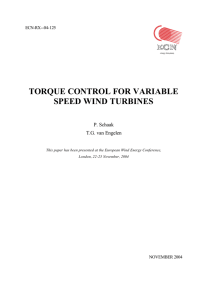 torque control for variable speed wind turbines
