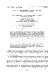 ROBUST SPEED CONTROL FOR A VARIABLE SPEED WIND