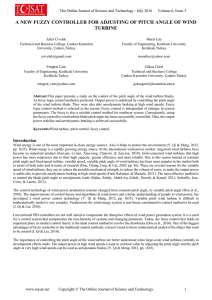 a new fuzzy controller for adjusting of pitch angle of wind turbine