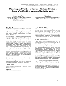 Modeling and Control of Variable Pitch and Variable Speed Wind