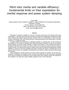 Wind rotor inertia and variable efficiency: fundamental limits on their