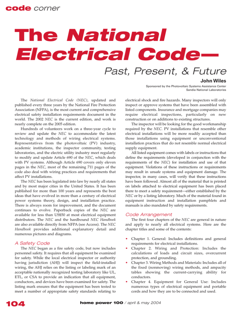 The National Electrical Code New Mexico State University