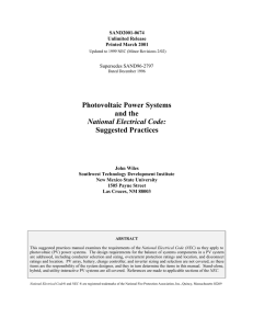 Photovoltaic Power Systems and the National Electrical Code