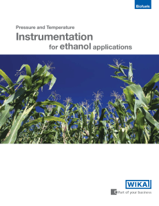 Pressure and Temperature Instrumentation for Ethanol