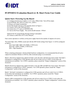 8V49NS0312 Evaluation Board rev B. Short Form User Guide