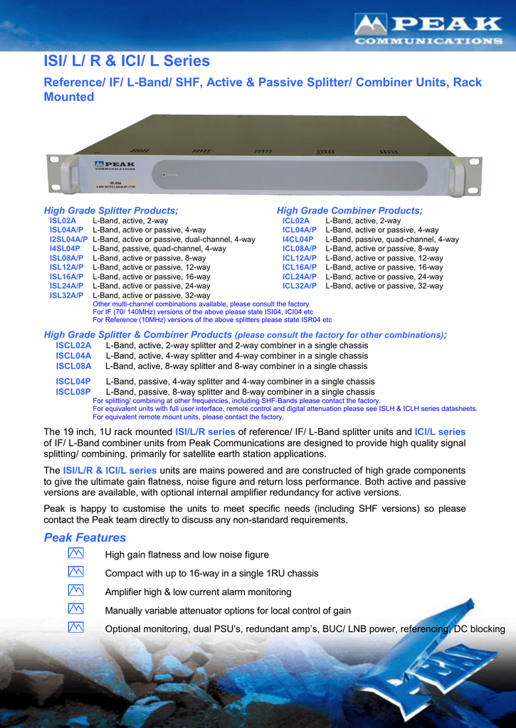 L-BAND SPLITTER 2-WAY - DC + 10MHZ PASS