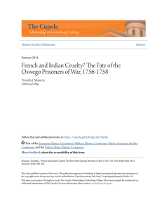The Fate of the Oswego Prisoners of War, 1756-1758