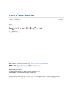 Negotiation as a Healing Process