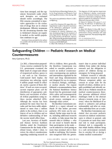 Pediatric Research on Medical Countermeasures