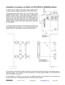 Installation of auxiliary Low Water Cut Off (LWCO) to Boilers